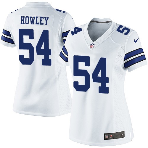 Women's Elite Chuck Howley Nike Jersey White Road - #54 NFL Dallas Cowboys